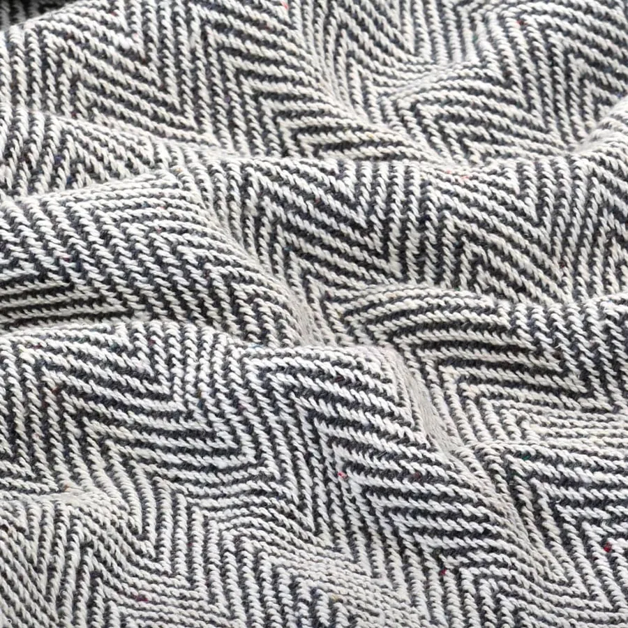 Couverture coton à chevrons 160x210 cm Bleu marine - 5