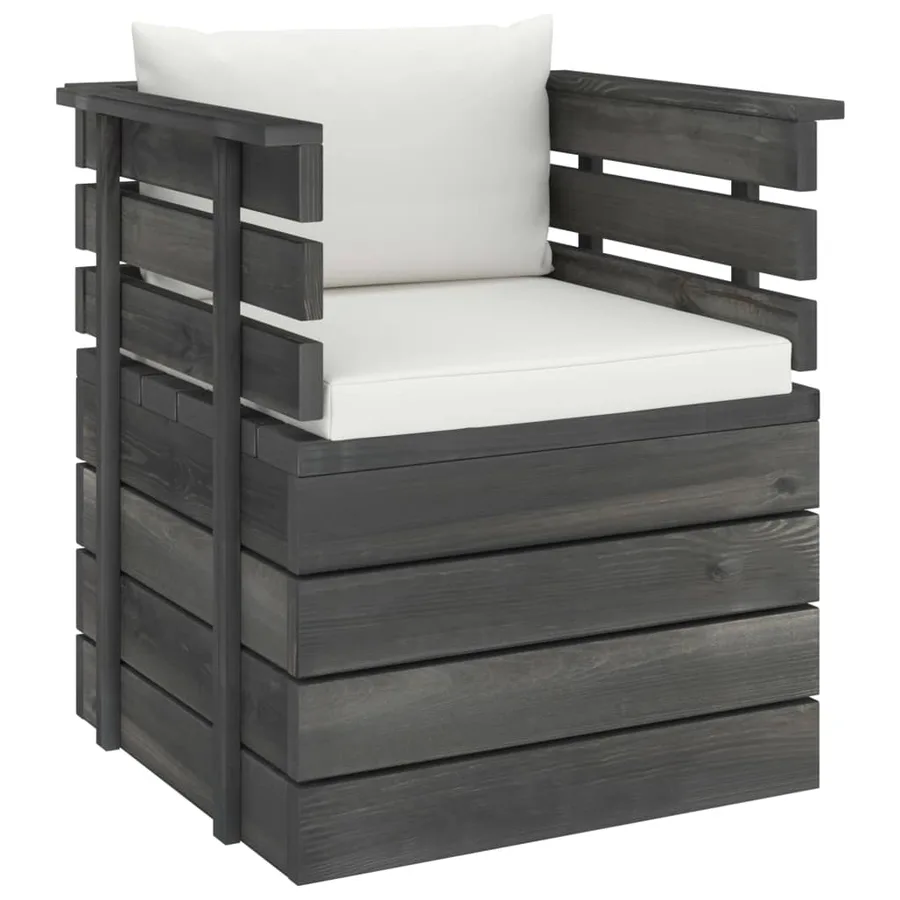 Fauteuil de jardin avec coussins Bois de pin - 2