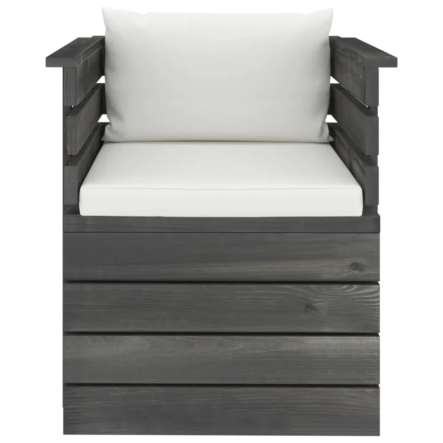Fauteuil de jardin avec coussins Bois de pin - 3