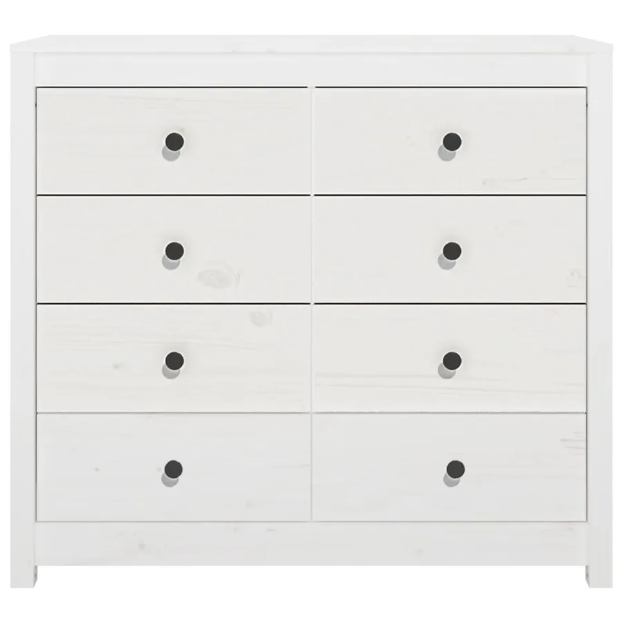 Armoire latérale Blanc 100x40x90 cm Bois de pin massif - 4
