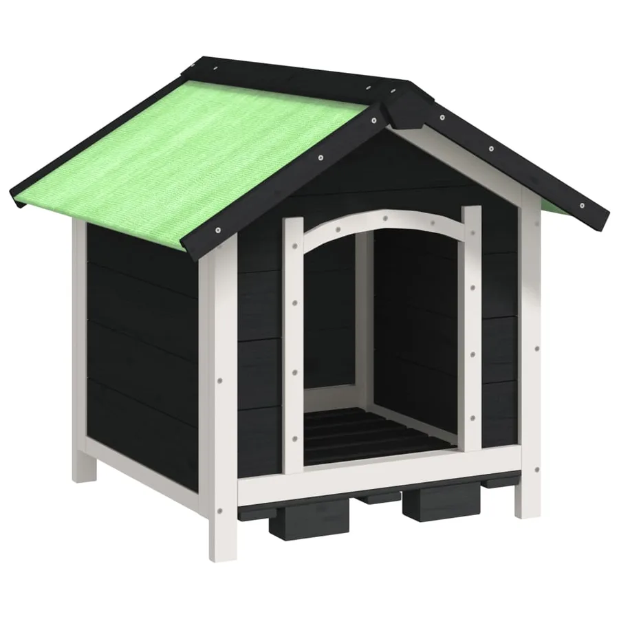 Chenil gris 65x65x61,5 cm bois de pin solide - 2