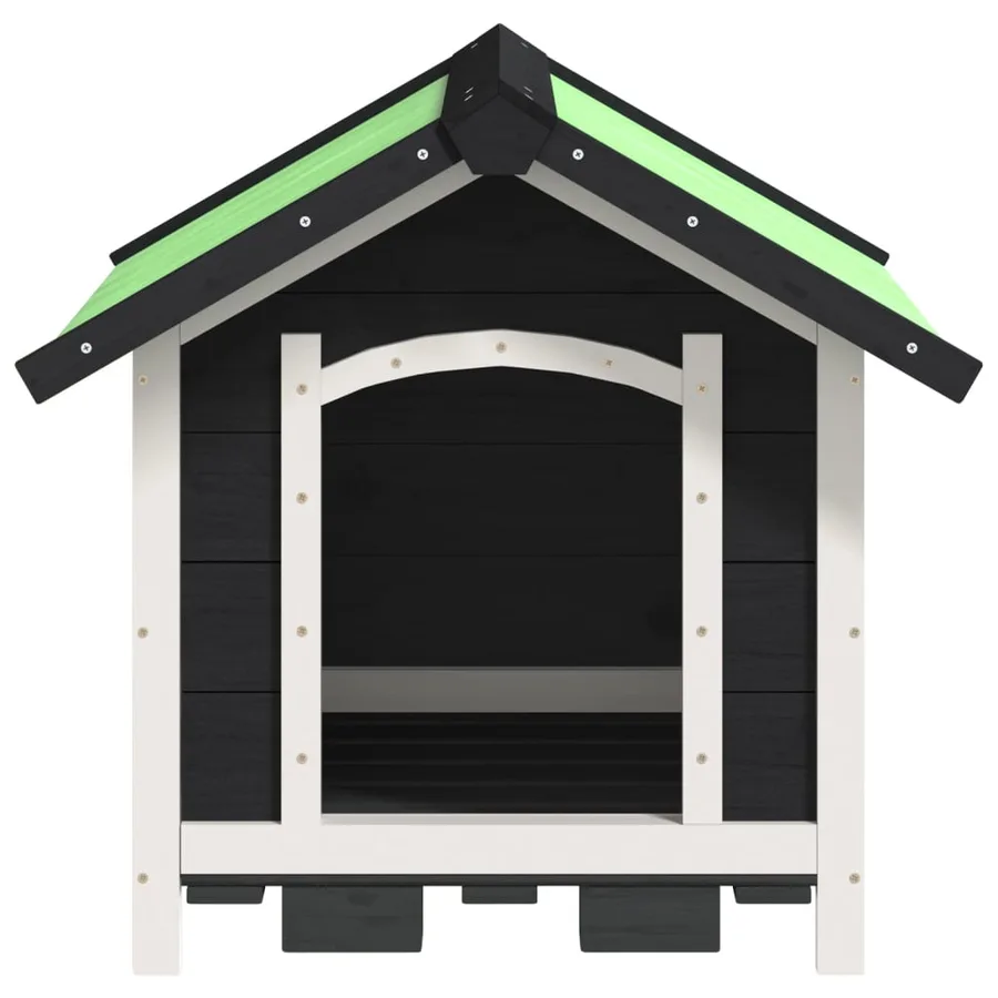 Chenil gris 65x65x61,5 cm bois de pin solide - 3