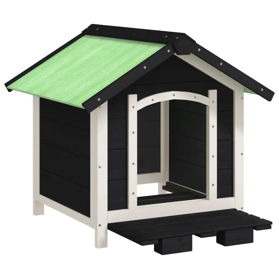 Chenil gris 65x65x61,5 cm bois de pin solide - 4