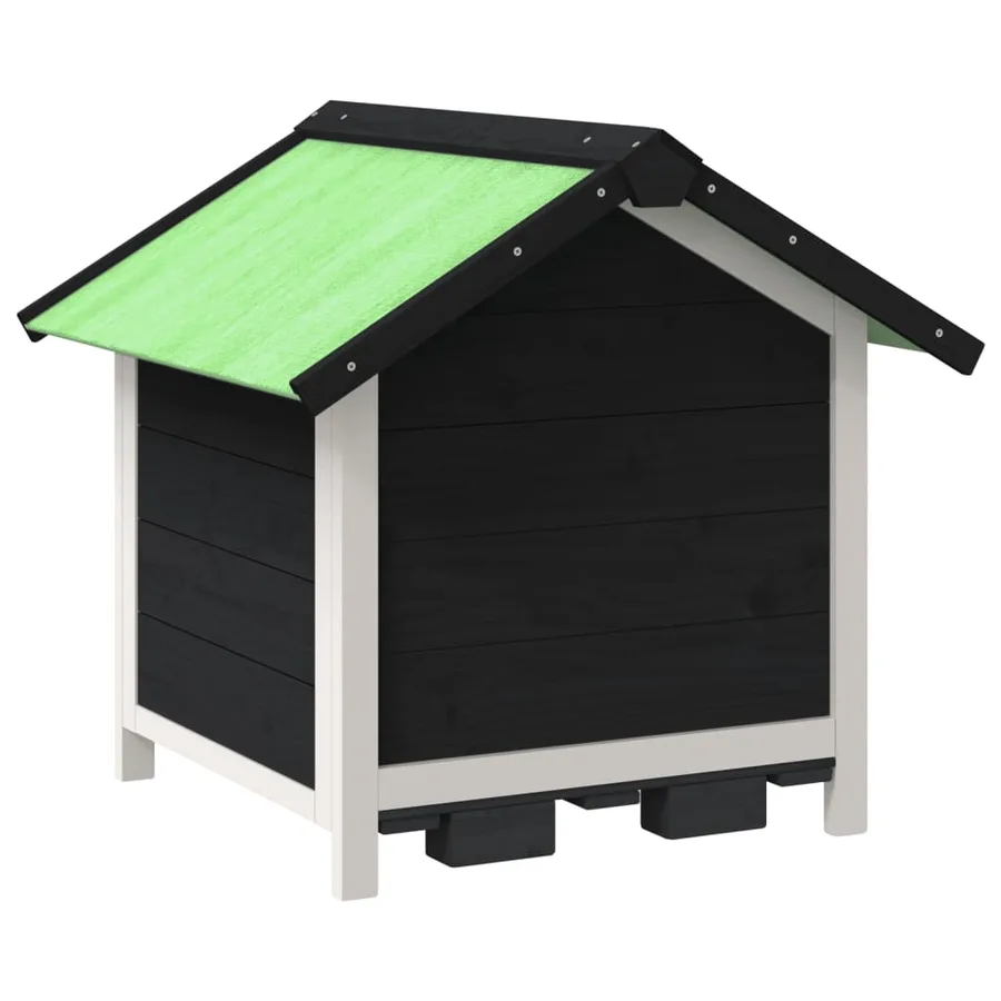 Chenil gris 65x65x61,5 cm bois de pin solide - 6