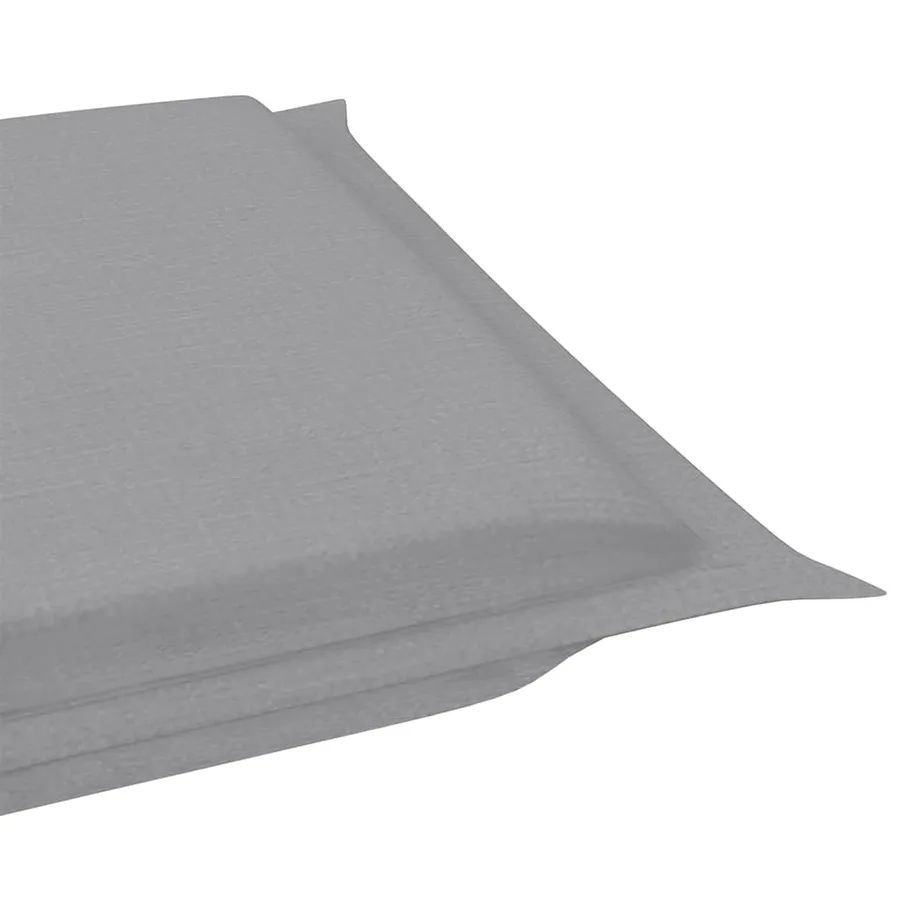 Chaise longue avec coussin Gris Bois d'acacia solide - 15