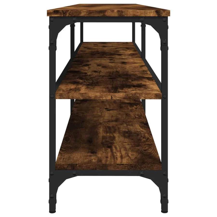 Meuble TV chêne fumé 160x30x50 cm bois d'ingénierie - 6