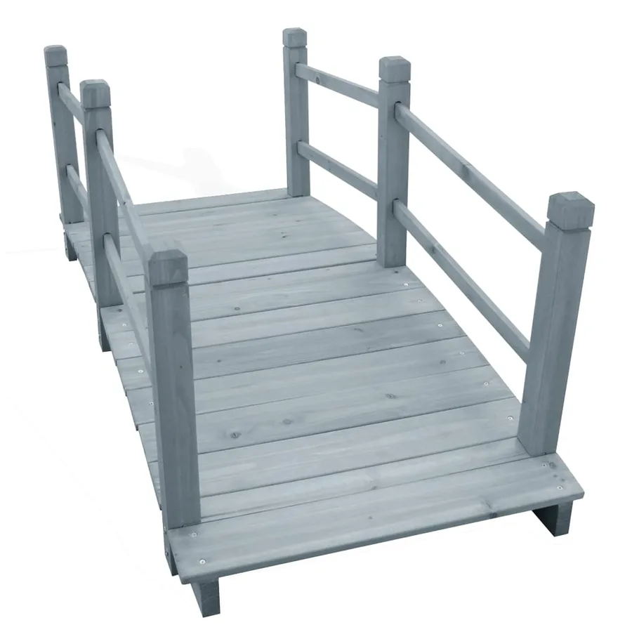 Pont de jardin Gris 140x60x56 cm Bois de sapin massif - 3