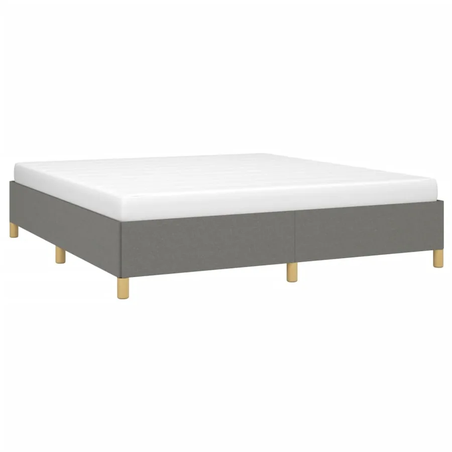 Cadre de lit sans matelas gris foncé 160x200 cm tissu - 3