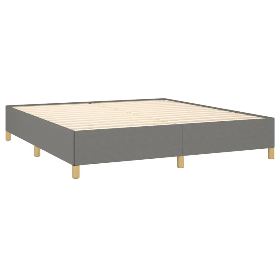 Cadre de lit sans matelas gris foncé 160x200 cm tissu - 4