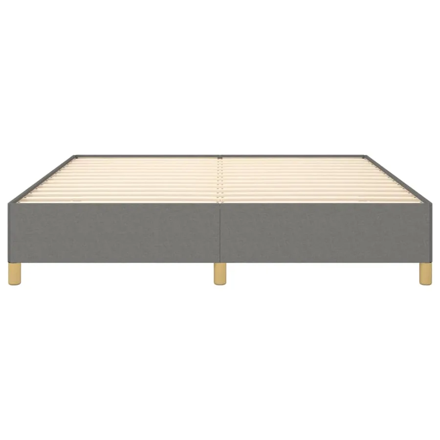 Cadre de lit sans matelas gris foncé 160x200 cm tissu - 5