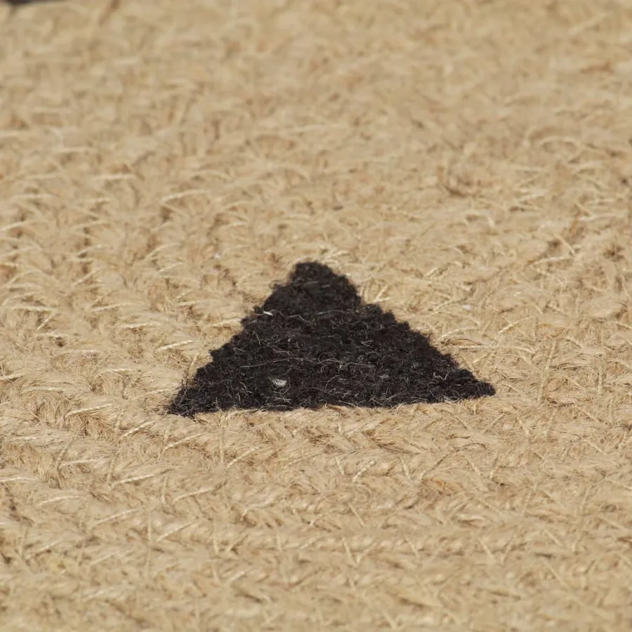 Tapis fait à la main Jute avec imprimé à triangles 150 cm - 5