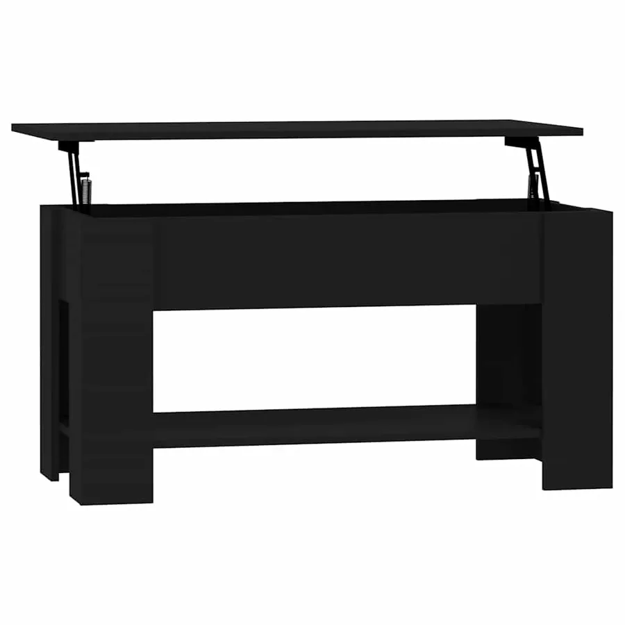 Table basse noir 101x49x52 cm bois d'ingénierie - 2