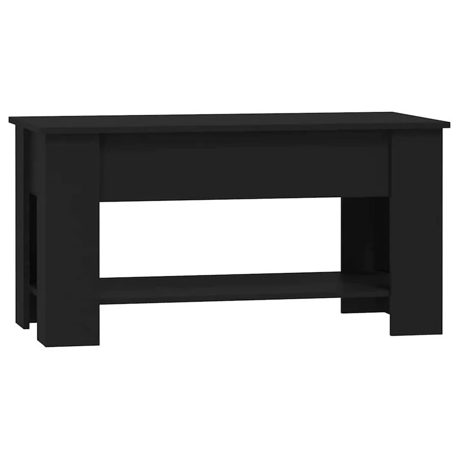 Table basse noir 101x49x52 cm bois d'ingénierie - 4