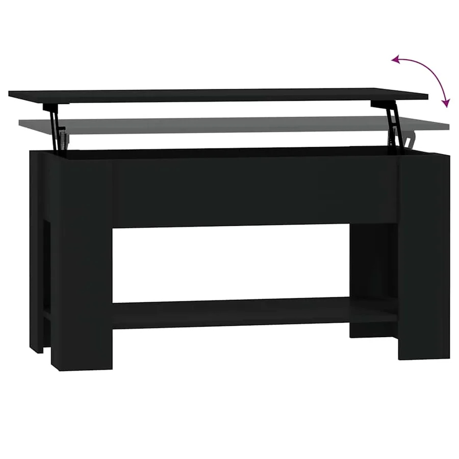 Table basse noir 101x49x52 cm bois d'ingénierie - 8