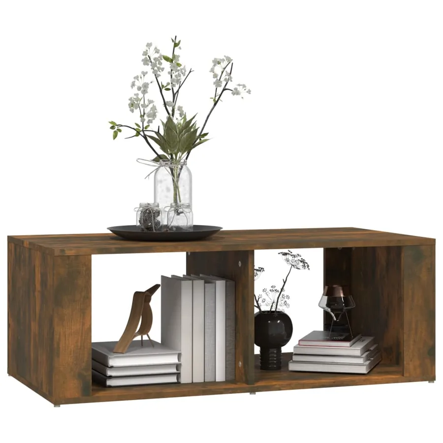Table basse Chêne fumé 100x50x36 cm Bois d'ingénierie - 4