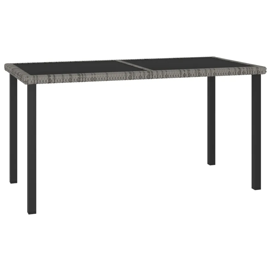 Ensemble à manger de jardin 5 pcs Résine tressée Gris - 3