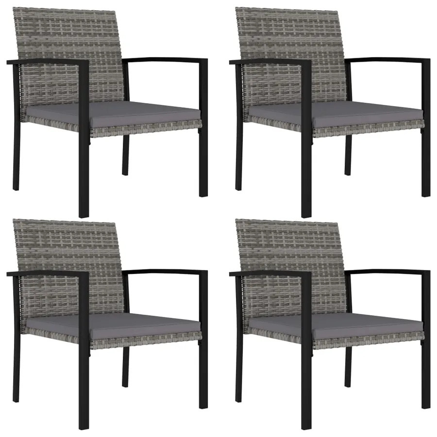 Ensemble à manger de jardin 5 pcs Résine tressée Gris - 7