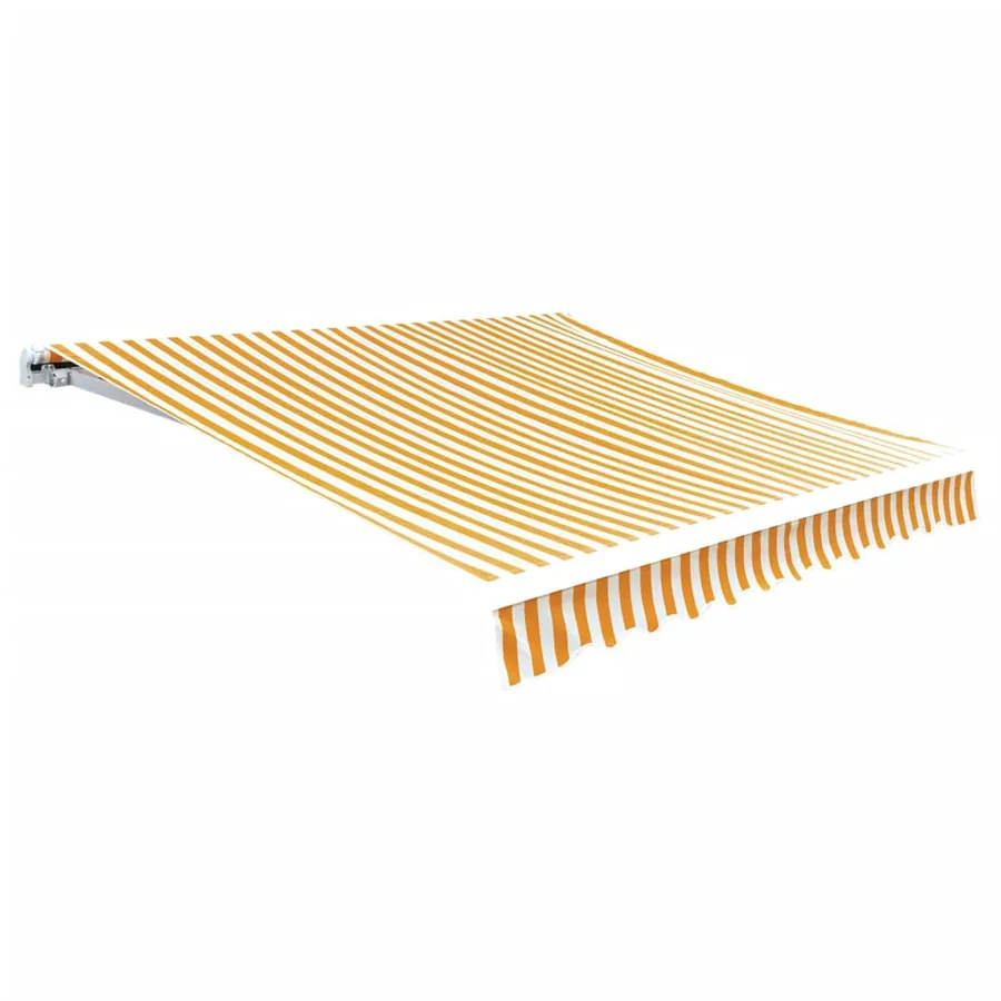 Tissu de remplacement pour auvent jaune et blanc 4x3 m polyester