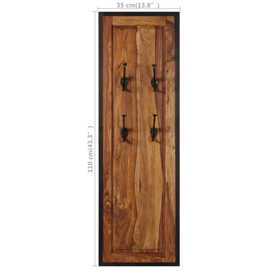 Portemanteaux 2 pcs Bois solide de Sesham - 8