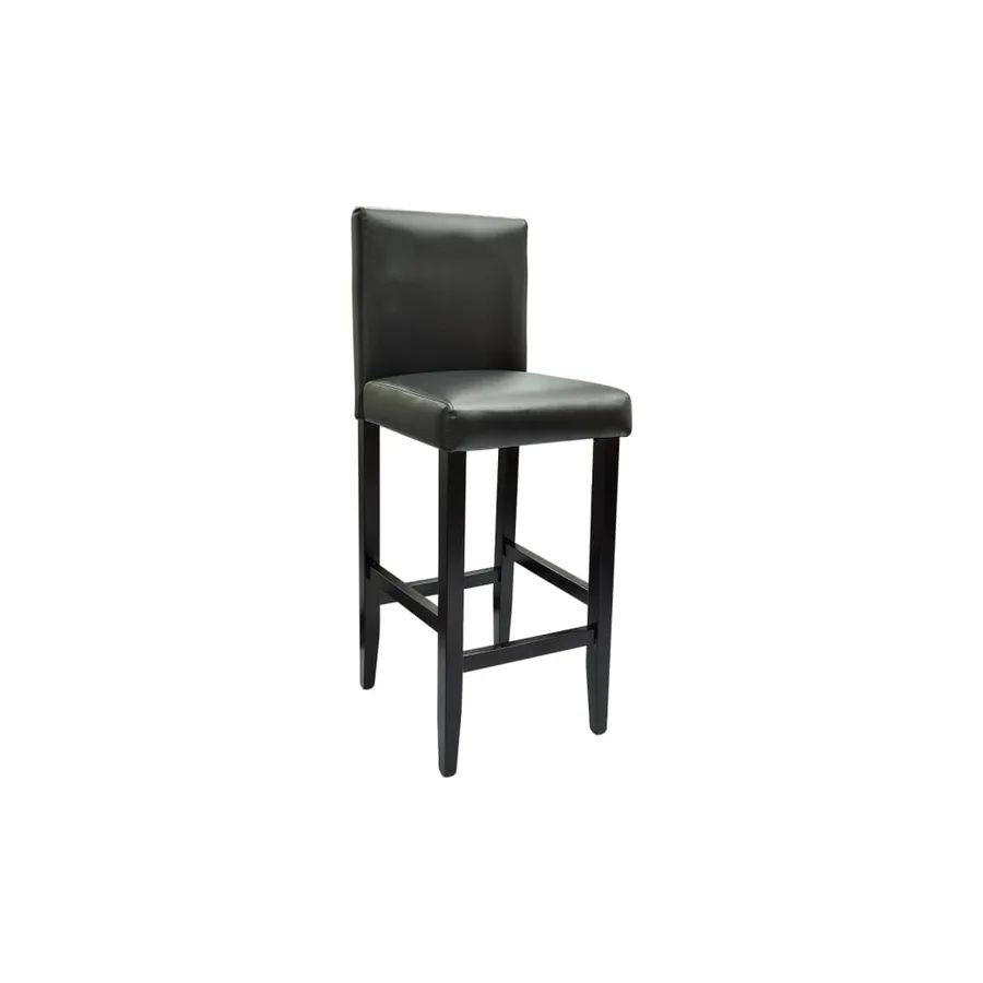 Tabourets de bar lot de 4 noir similicuir - 4