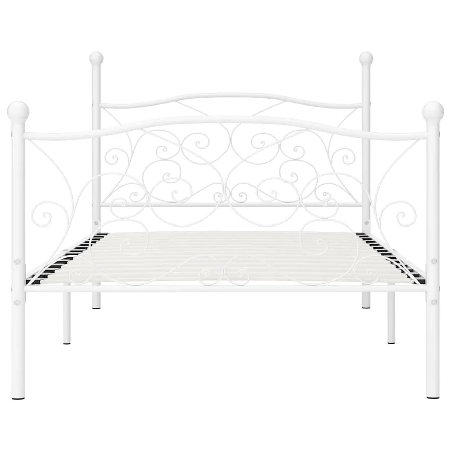 Cadre de lit sans matelas avec sommier à lattes métal 90x200 cm - 3