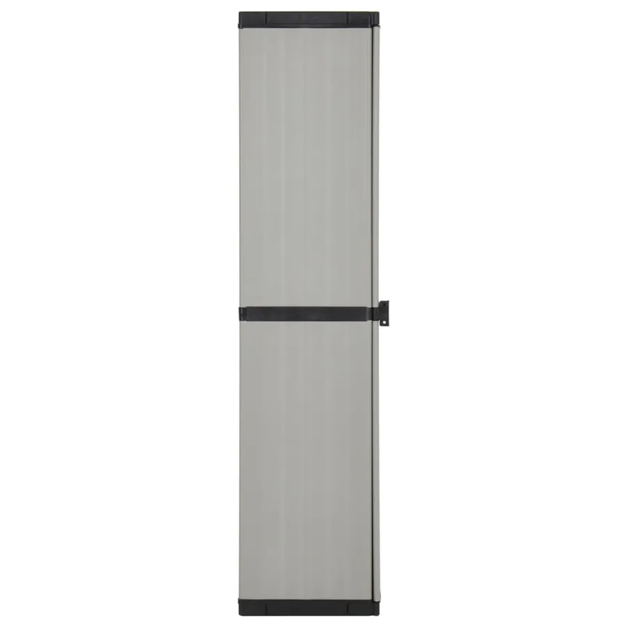 Armoire de rangement de jardin 3 étagères Gris/noir 34x40x168cm - 4