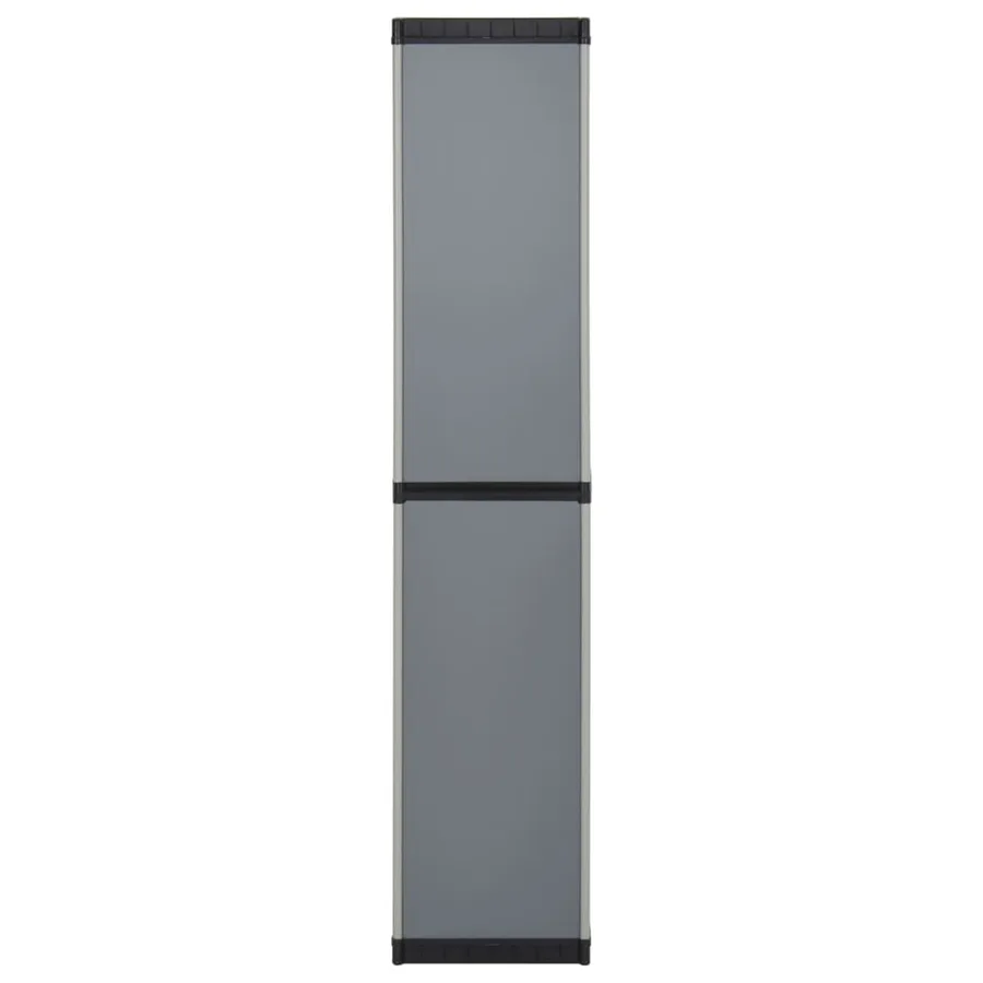 Armoire de rangement de jardin 3 étagères Gris/noir 34x40x168cm - 5