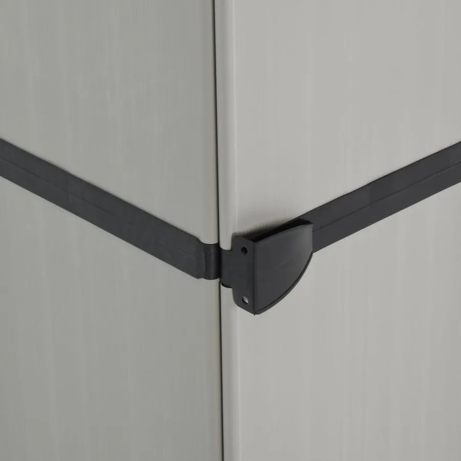 Armoire de rangement de jardin 3 étagères Gris/noir 34x40x168cm - 7
