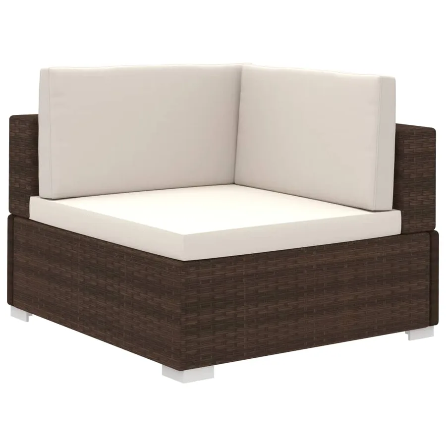 Salon de jardin 12 pcs avec coussins Résine tressée Marron - 3