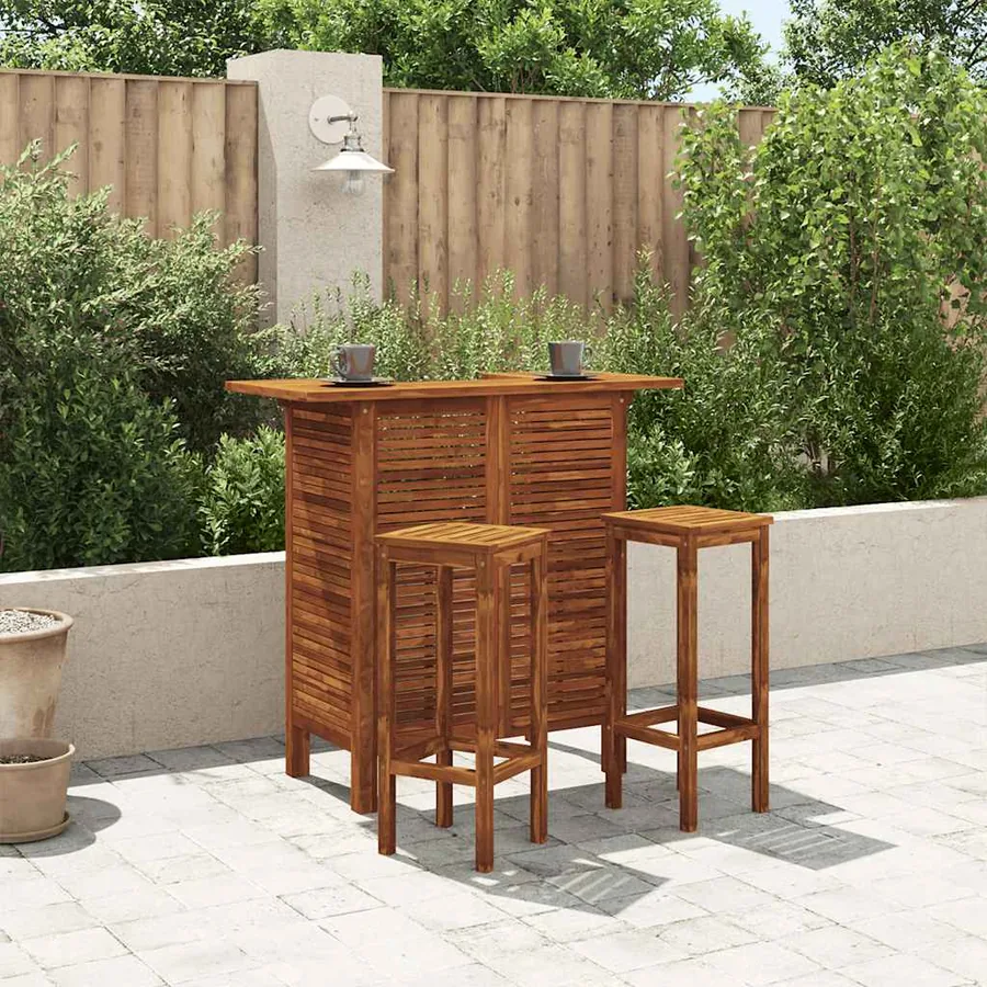 Table et chaises de bar 3 pcs Bois d'acacia massif