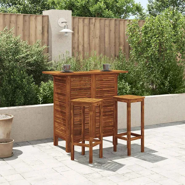 Table et chaises de bar 3 pcs Bois d'acacia massif