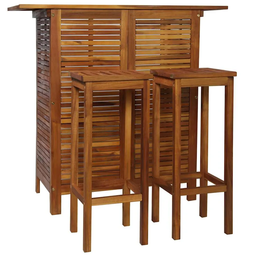 Table et chaises de bar 3 pcs Bois d'acacia massif - 2