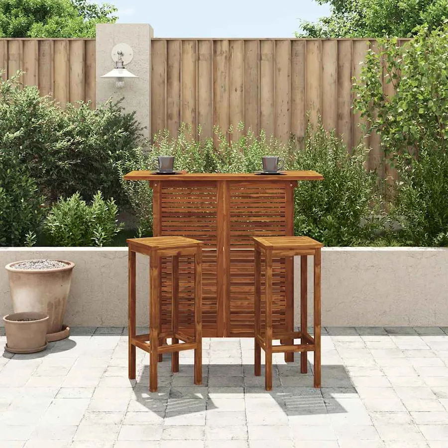Table et chaises de bar 3 pcs Bois d'acacia massif - 3