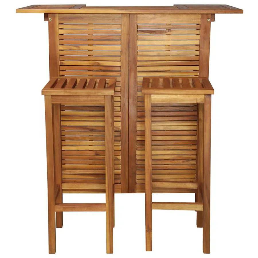 Table et chaises de bar 3 pcs Bois d'acacia massif - 4
