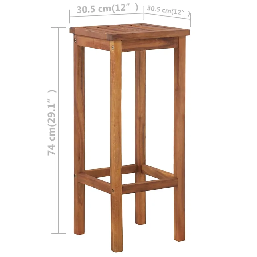 Table et chaises de bar 3 pcs Bois d'acacia massif - 7
