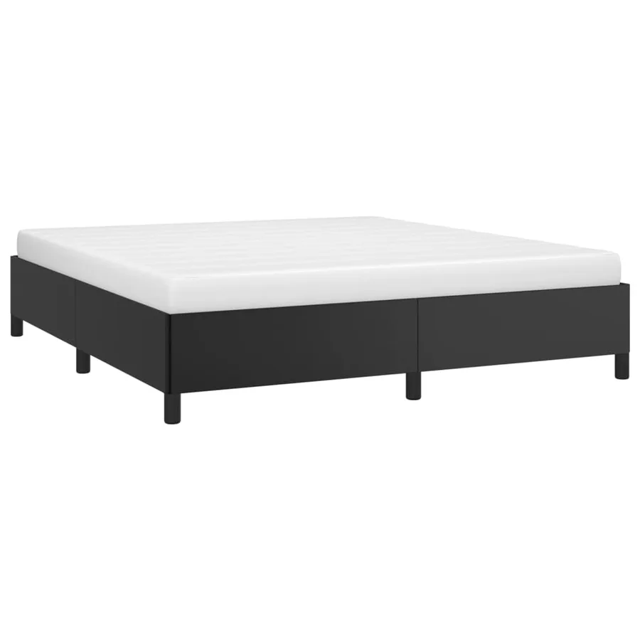 Cadre de lit sans matelas noir 160x200 cm similicuir - 3