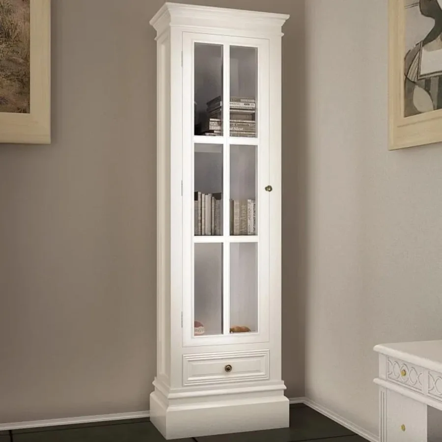 Meuble de bibliothèque avec 3 étagères Blanc Bois - 6