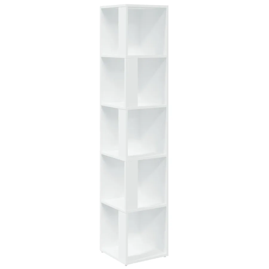 Armoire d'angle Blanc 33x33x164,5 cm Bois d'ingénierie - 2