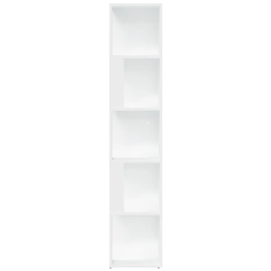 Armoire d'angle Blanc 33x33x164,5 cm Bois d'ingénierie - 4