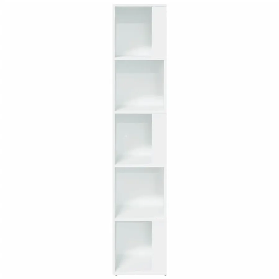 Armoire d'angle Blanc 33x33x164,5 cm Bois d'ingénierie - 5