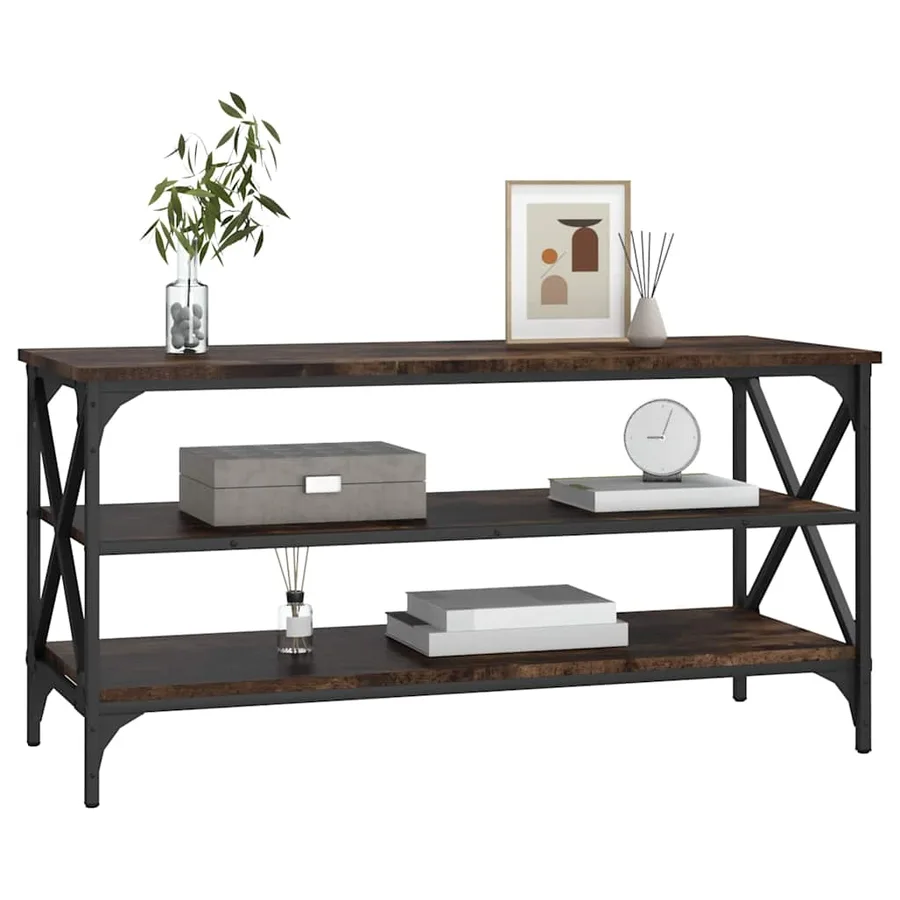 Meuble TV Chêne fumé 100x40x50 cm Bois d'ingénierie - 4