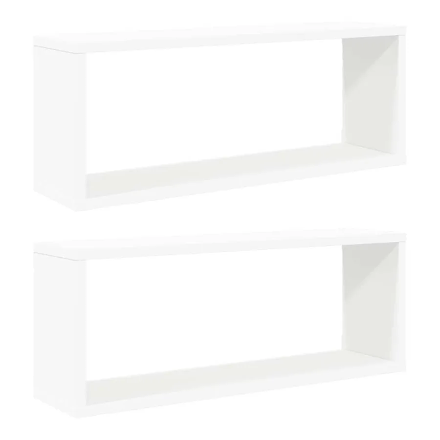 Étagères murales cube 2 pcs Blanc 60x15x23 cm Bois d’ingénierie - 2