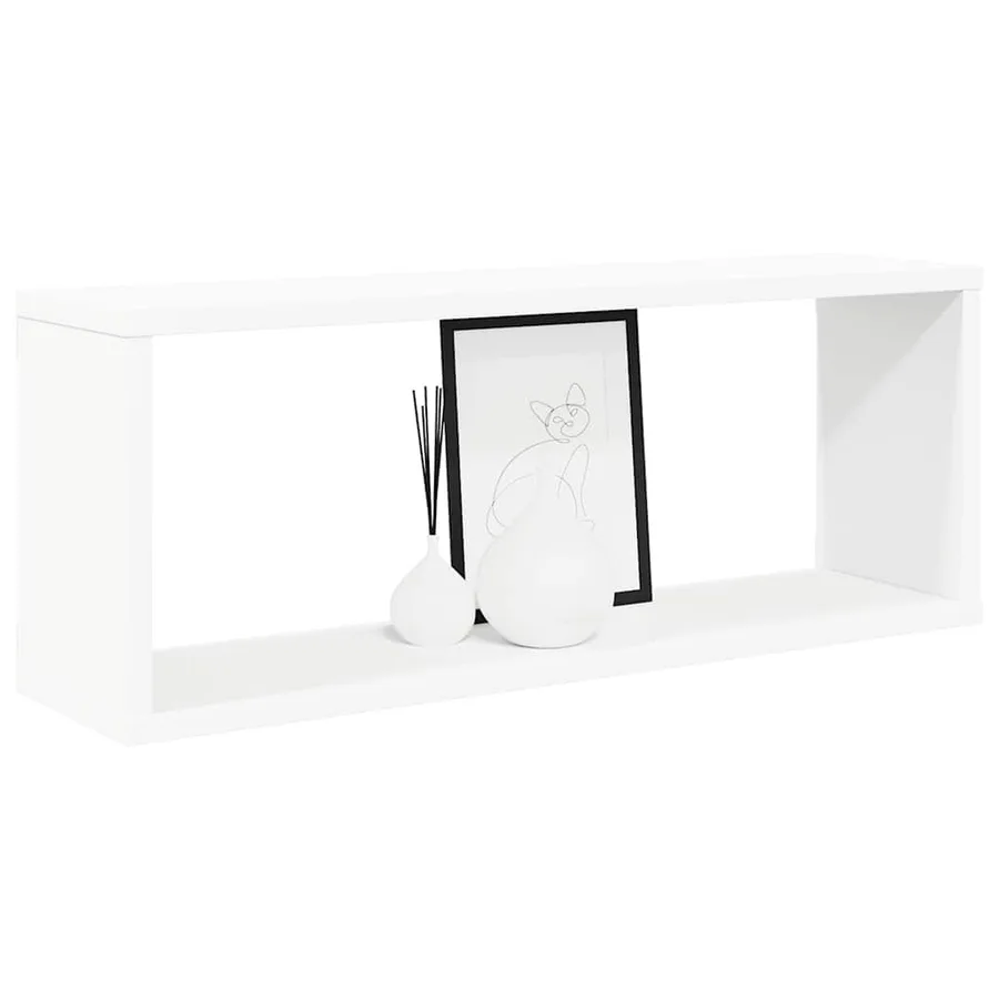 Étagères murales cube 2 pcs Blanc 60x15x23 cm Bois d’ingénierie - 3