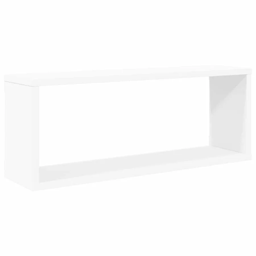 Étagères murales cube 2 pcs Blanc 60x15x23 cm Bois d’ingénierie - 4