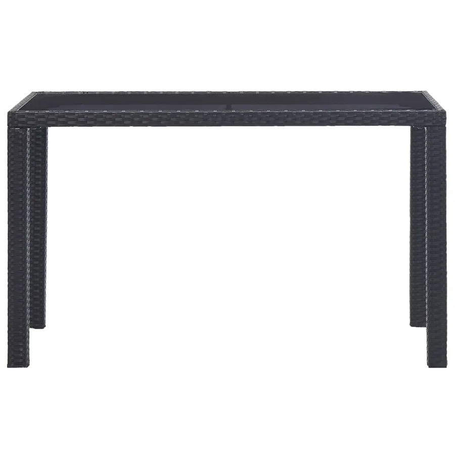 Table de jardin Noir 123x60x74 cm Résine tressée - 2