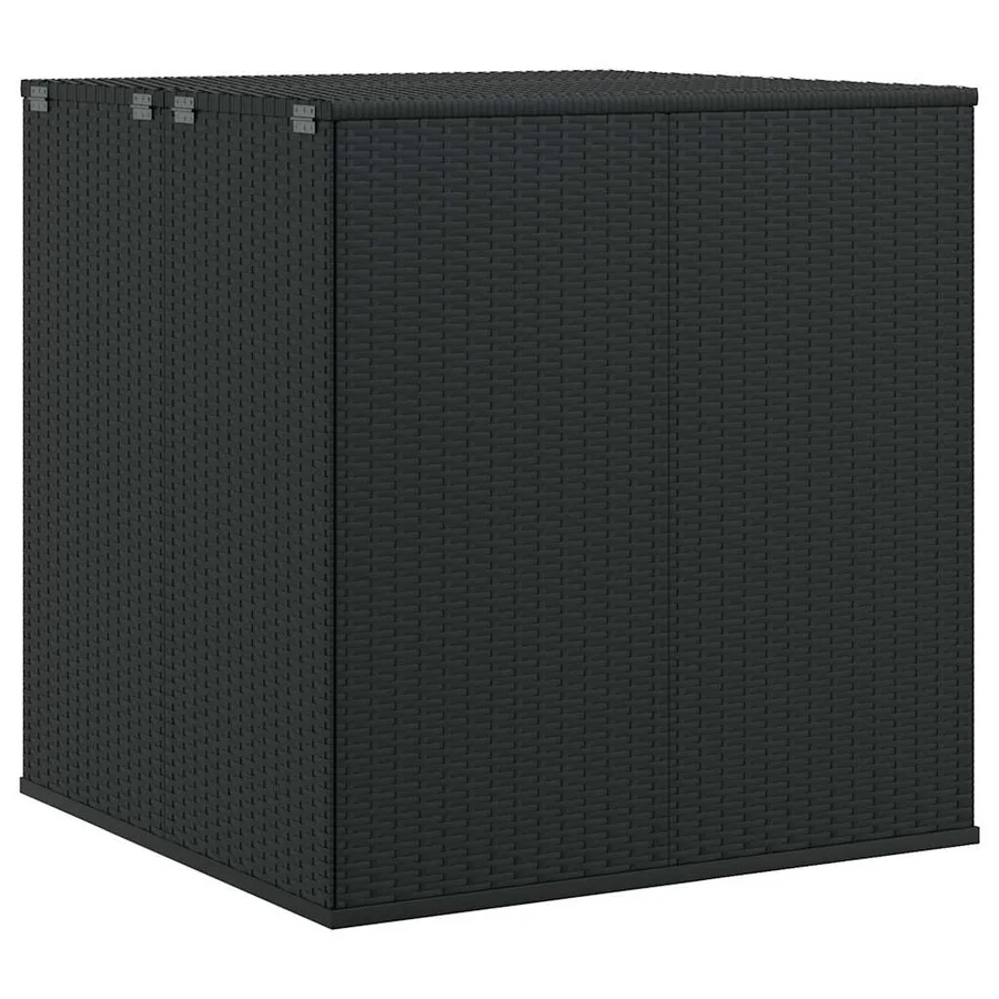 Boîte à coussins de jardin Résine tressée 100x97,5x104 cm Noir - 2