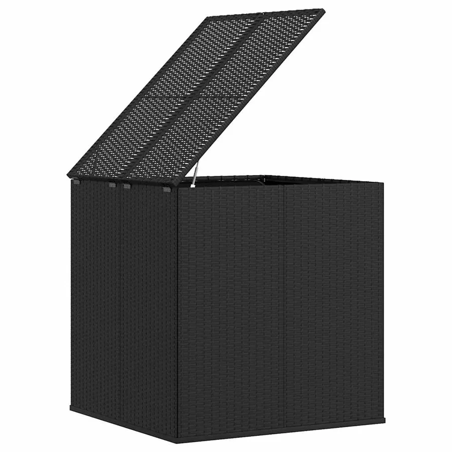 Boîte à coussins de jardin Résine tressée 100x97,5x104 cm Noir - 4