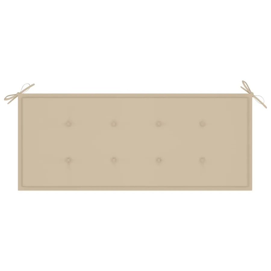 Banc de jardin empilable et coussin 128,5cm Bois de teck massif - 5