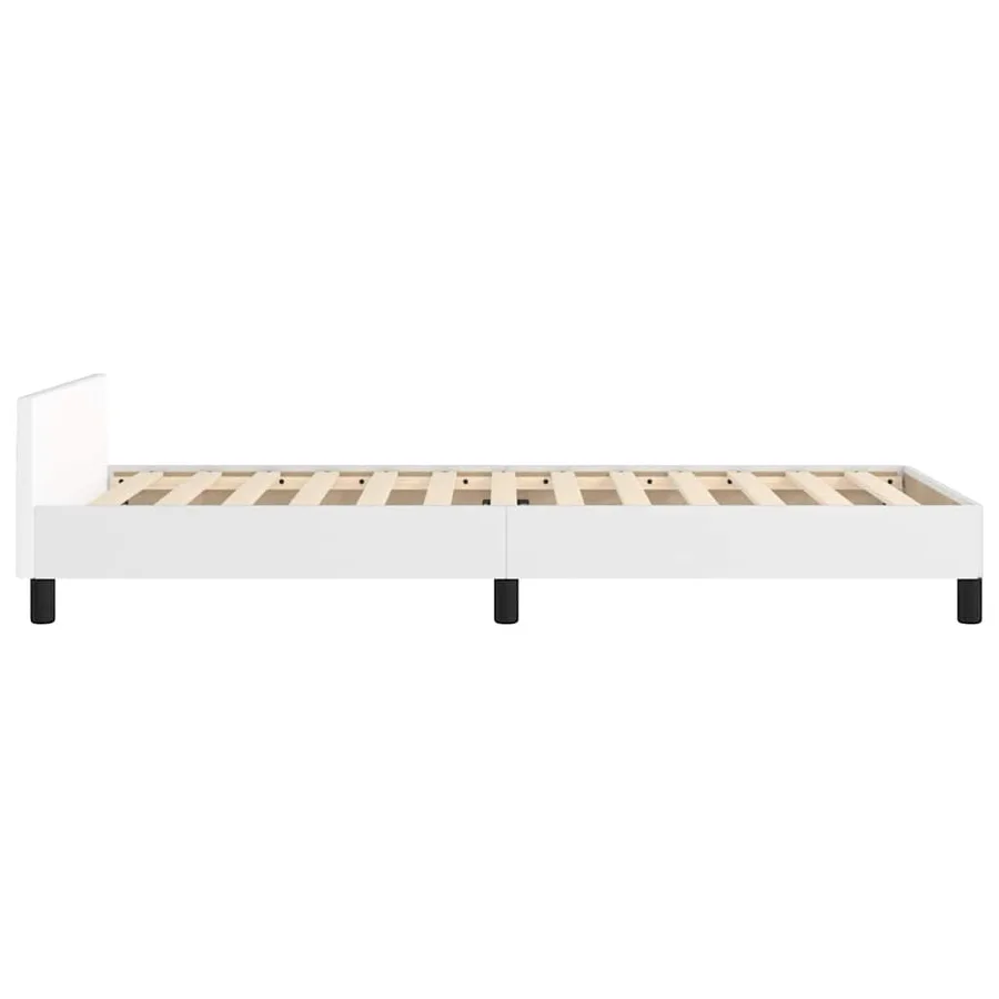 Cadre de lit avec tête de lit sans matelas blanc 90x200 cm - 6