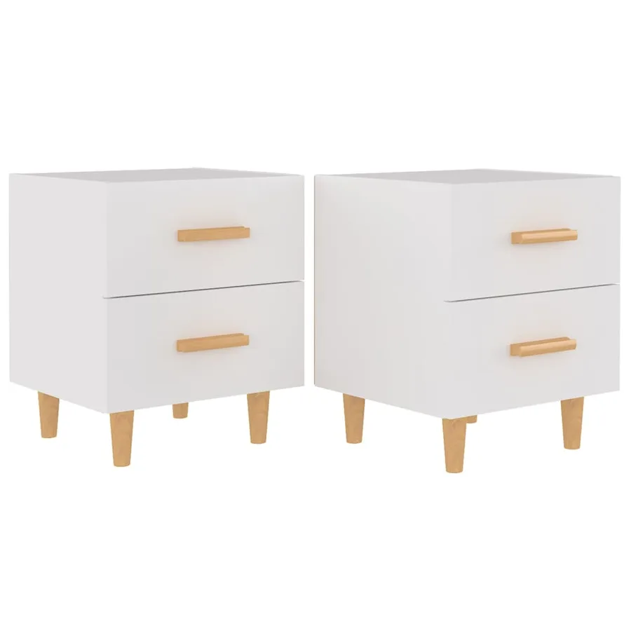 Tables de chevet 2 pcs Blanc 40x35x47,5 cm - 2